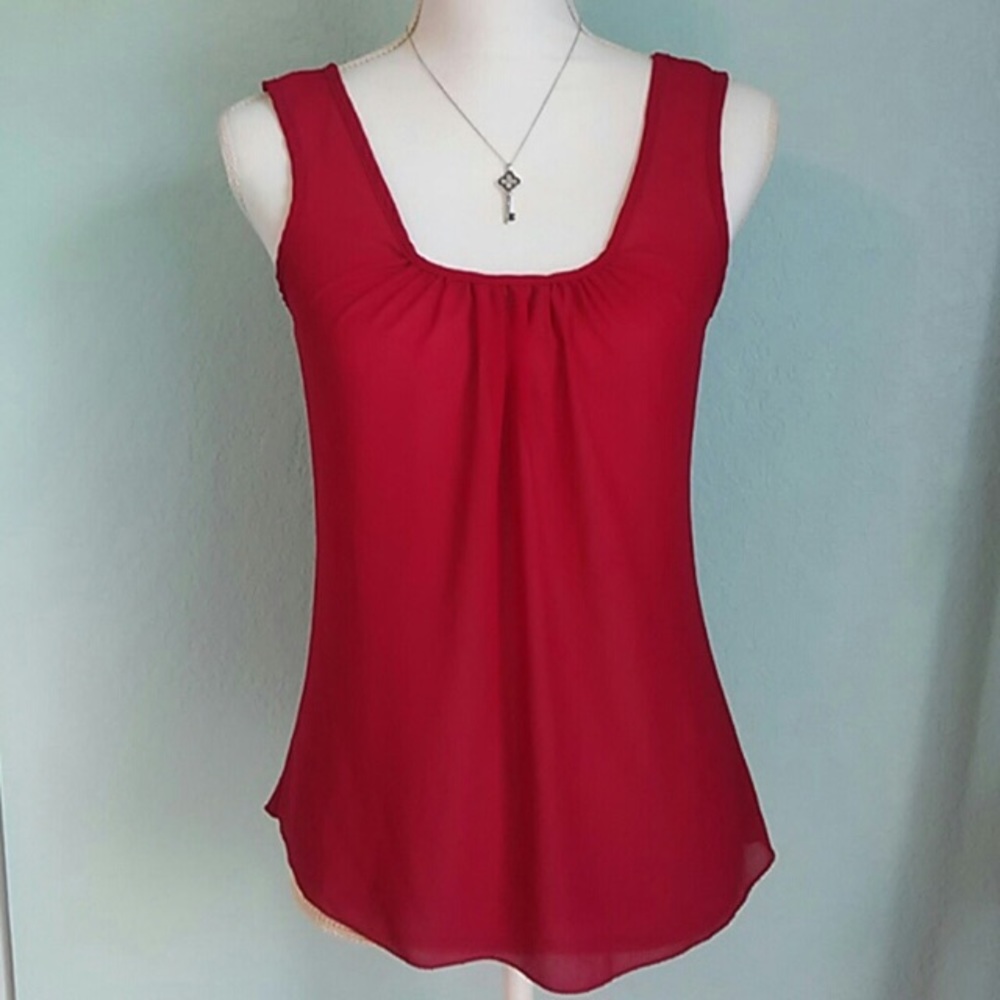 Red sheer Tovia top